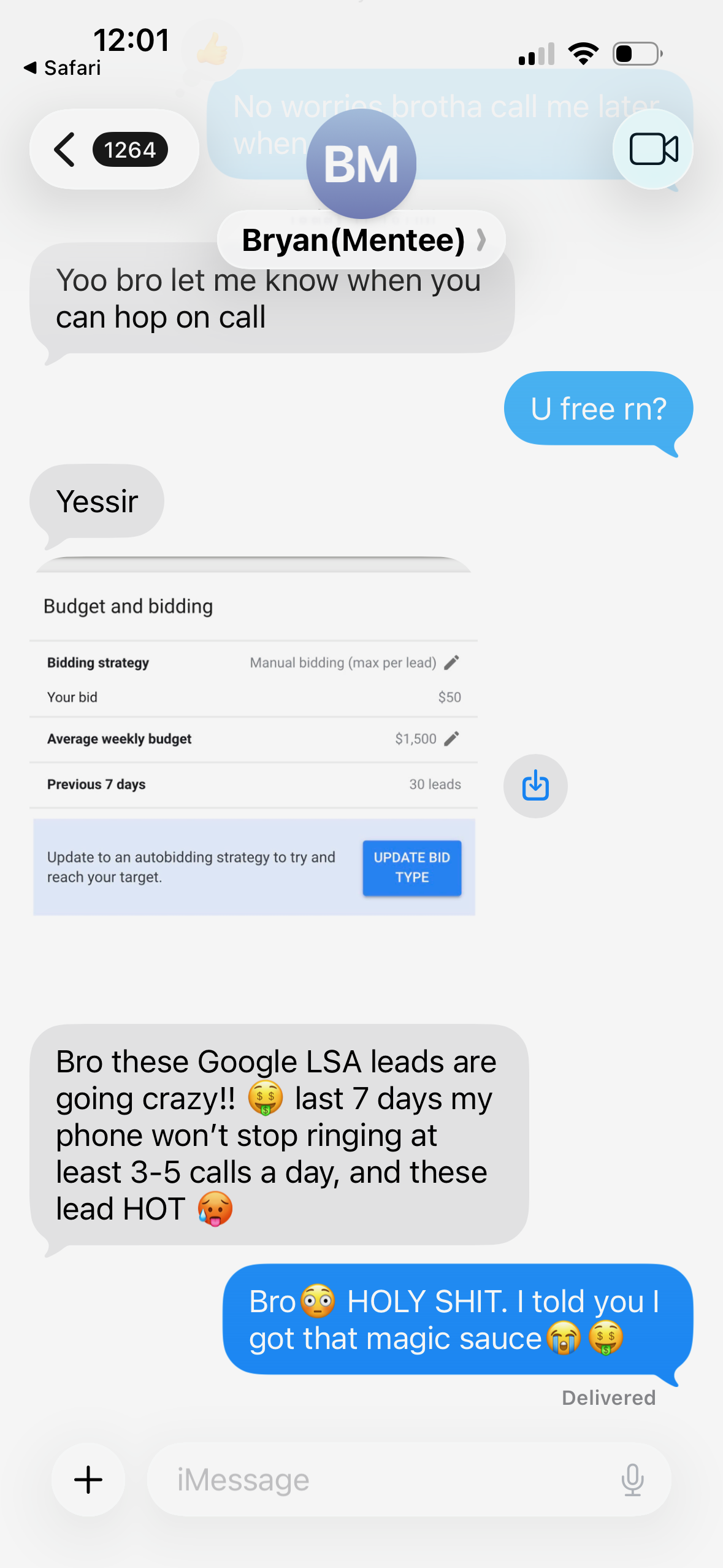 Client message screenshot 2